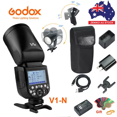 Godox V1-N TTL HSS 2600mAh Lithium Round Head Speedlite Flash Nikon • $299.99