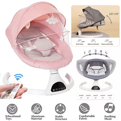 Bluetooth Electric Rocker Baby Swing Infant Cradle Bouncer Chair Music And Toys • £69.90