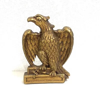 Vintage American Eagle Book End Patriotic Military Door Stop Freedom Library Den • $18