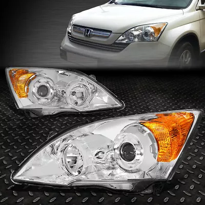 For 2007-2011 Honda Crv Chrome Housing Amber Corner Projector Headlight/lamp Set • $148.88