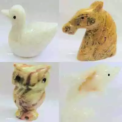 Carved Onyx Dolphin Horse Duck Swan Owl Bird Animal Decorative Ornament Gift • £9.99