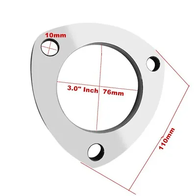 3  3-Bolts Triangular Exhaust Pipe Collector Flange Manifold Muffler Connect • $34.99