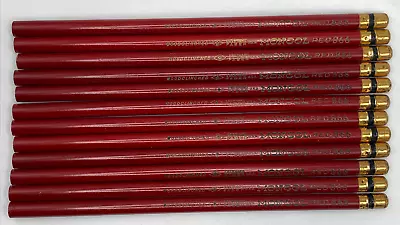 Vtg One Dozen Mongol Eberhard Faber 866 Red Wood Colored Pencils Unsharpened New • $16.99