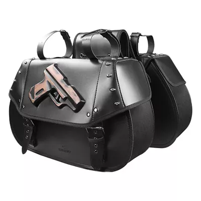 Genuine Motorbike Helmet Bag Black Saddle Bag Tool Side Bag Storage Luggage • $80.87