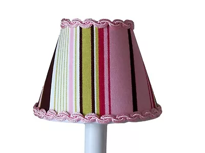Striped Chandelier Shades 5  Mini Lamp Sconce Shade Chocolate Strawberry • $5