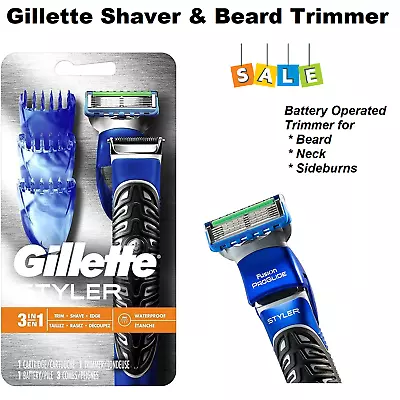 Gillette ProGlide Shaver Battery Operated Trimmer Beard Neck Face Shaving Hair • $48.90