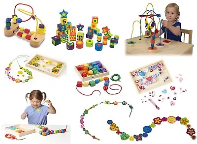 Beads & Lacing Learning Toys Kids Role Play Children Gift Sets Melissa & Doug • £12.99