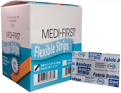 7/8 X1 1/2  Flexible Fabric Bandages Heavy-Duty - 100/Box (2 Boxes) MS-28530 • $22.76