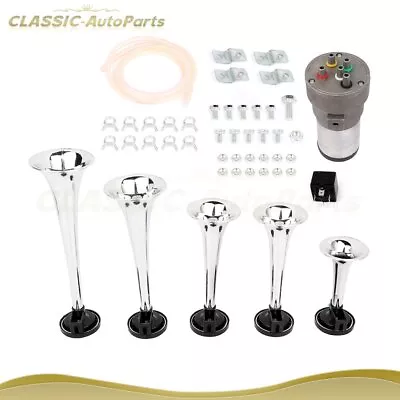 5 Trumpet Air Horn Compressor Super Loud La Cucaracha Musical For Car Truck • $57.33