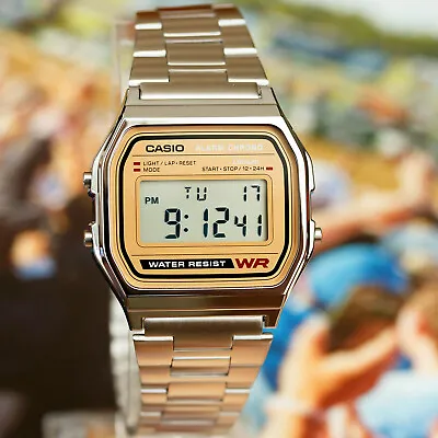 Casio Classic Digital Stainless Steel Alarm Stopwatch Casual Watch A158WEA-9 New • $24.99