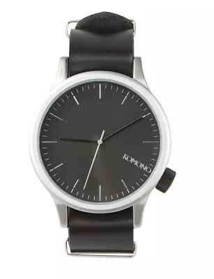 Komono Mens Black Magnus Leather Strap Watch 3351 • $118.50