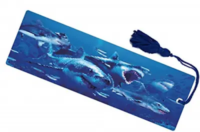 Shark Attack Moving 3D Hologram Bookmark With Tassel Book Place Holder 15 X 5 CM • £2.67