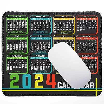 Calendar Mouse Pad With Stitched Edges Non-Slip Rubber Base Computer Mousepa... • $18.64