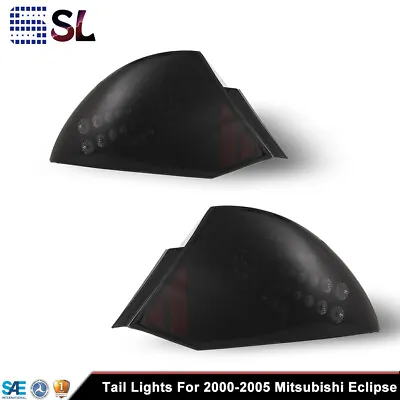 Pair Tail Lights For 2000-2005 Mitsubishi Eclipse LED Smoke Lens Rear Brake Lamp • $99.99