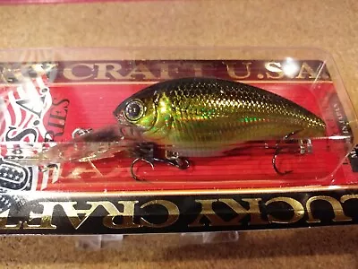 LUCKY CRAFT MOONSAULT CB-200 2-1/4  7/16OZ LASER BLACK GOLD Fish Lure Crankbait • $13