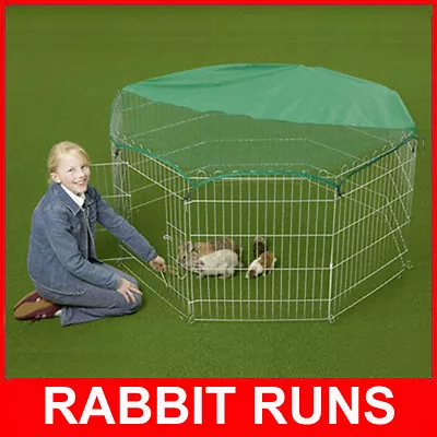 Large 8 Panel Dog Puppy Rabbit Cage Run Play Pen Guinea Duck Chicken Enclosure  • £29.99