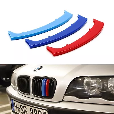 ///M-Colored Grille Insert Trims For 99-01 BMW E46 3-Series 4DR W/ 10-Beam Grill • $16.19