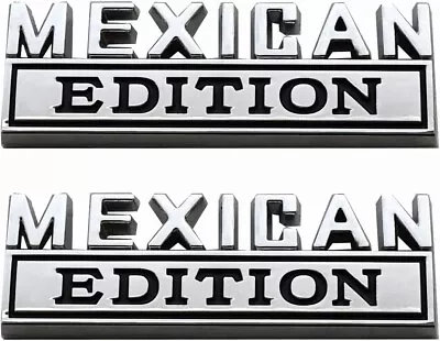 2pcs Mexican Edition Emblem 3D Fender Badge Decal Car Sticker Adhesive Chrome • $9.42