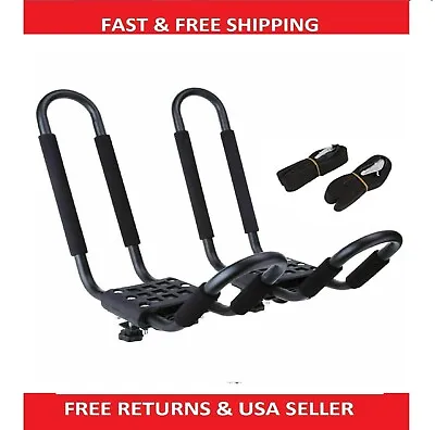$51.06 • Buy Kayak Roof Rack Canoe Luggage Carrier Top J-Bar Mounts For SUV Truck Car Rooftop