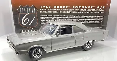 Highway 61 1/18 Scale 1967 DODGE CORONET R/T”STREET/DRAG VERSION” Very Rare • $169