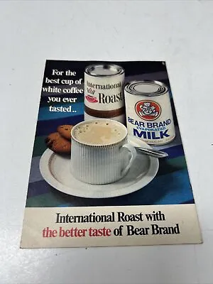 Vintage Brochure Advertise Recipe International Roast Coffee Bear Brand Cafe • $9.99