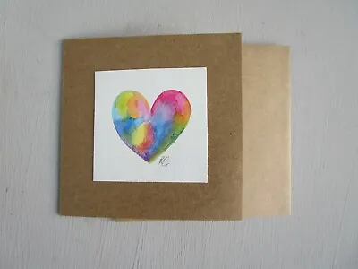£2.80 • Buy  Hand Painted Card Heart  Birthday Anniversary. LGBT.