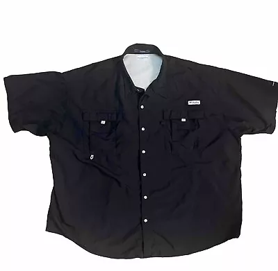 Columbia PFG Omni Shade Vented Men's Fishing Shirt 5X Black BAHAMA Big & Tall • $32.95