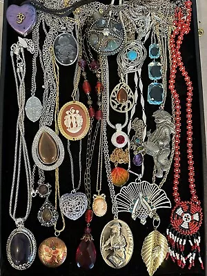 23 Vintage Retro Modern Chains With Pendants Mixed Style Lot • $10.50