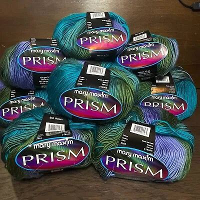 9 SKEINS Mary Maxim Yarn Lot Prism Still Waters Gradient #2005 Acrylic 290 Yd Ea • $48.99