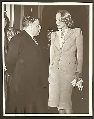 1944 Photo Type 1-Movie Star Merlene Dietrich & NYC Mayor Fiorello LaGuardia • $39.99