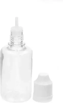 10Ml Transparent Pet Plastic Dropper Bottles With White Child Safety Cap (25) • $10.81