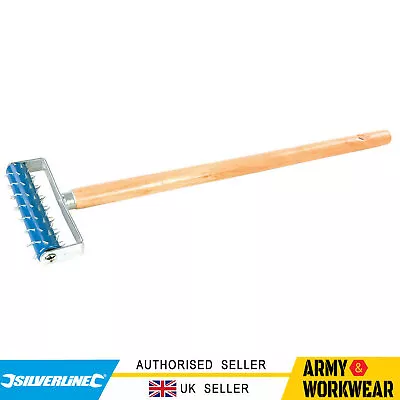 Wallpaper Perforator 6  150x480mm Scorer Spike Roller Decorating Hardwood Handle • £17.99