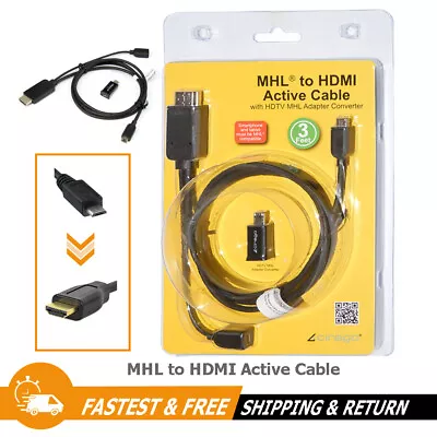 MHL Micro USB To HDMI 1080p HD TV 3ft Cable Adapter Converter Android Smartphone • $7.99