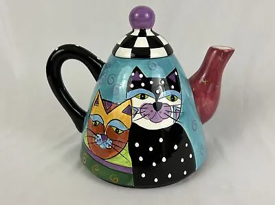 Vintage Milson & Louis Hand Painted Ceramic Colorful Tea Pot With Cats • $14.65