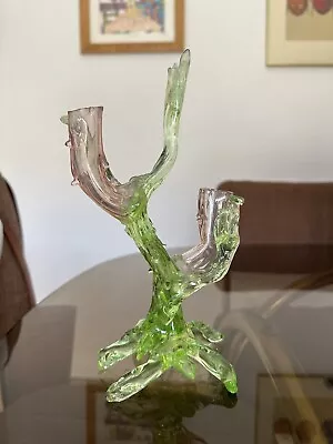 RARE Antique Uranium / Vaseline Glass Victorian John Walsh Walsh Thorn Vase • $475