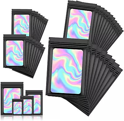 120 PCS Smell Proof Mylar Bags Resealable Holographic Packaging Pouch With Clear • $15.39