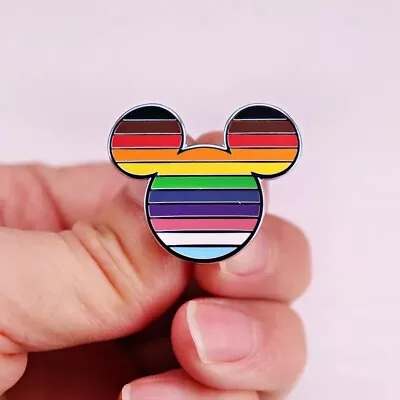 Rainbow Mickey Mouse Ears Pin LGBT LGBTQ Gay Pride Disney Pin • $11