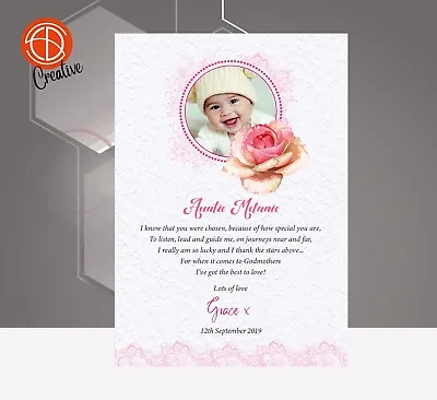 £4.25 • Buy Thank You For Being My Godmother Card Godfather Godparents Thank You Gift Card