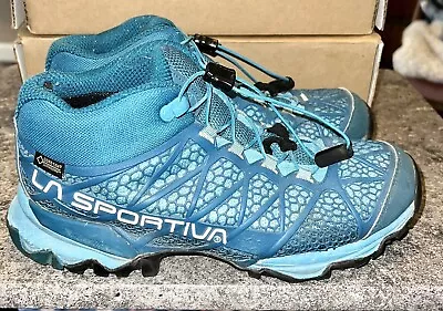 La Sportiva Hiking Boots Womens Synthesis Mid Shoes GTX Blue Waterproof Trail 7 • $49.99