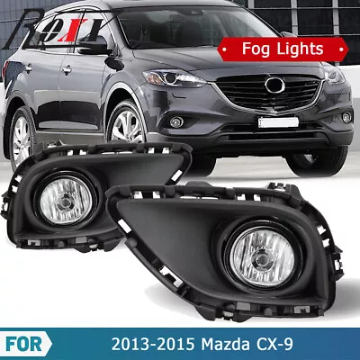 Fog Lights For 13-15 Mazda CX-9 Clear Lens Assembly Front Lamps Wiring Kit+Bulbs • $49.99