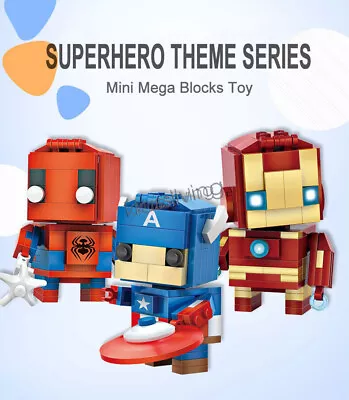 NEW AU Superhero Spiderman Mega Mini Brick Toys Kids Fun DIY Block Play Gift Set • $30.54