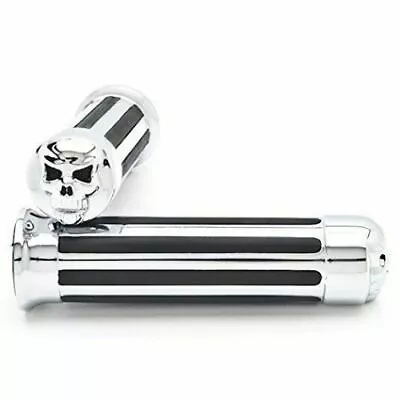 $31.45 • Buy 1 Inch 25mm Skull Motorcycle Handlebar Hand Grips Harley Davidson Rocker Fat Boy