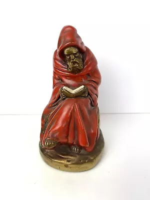 Antique Friar Monk Armor Bronze Clad Usa Statue Sculpture Christ Pray Bookend • $249