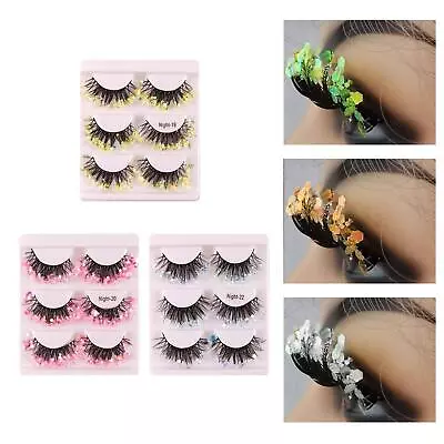 3 Pairs Luminous False Eyelashes Decorative Fun Eyelashes Dramatic Shining Color • £4.70