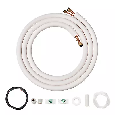 VEVOR Mini Split Line Set 3/8 X5/8  X16 Ft Copper Tubing AC W/ Connection Cable • $89.99