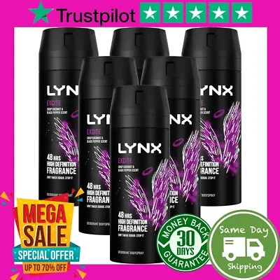 £21.90 • Buy New Genuine Lynx Excite Axe Aerosol Body Spray Deodorant 150 Ml - Pack Of 6