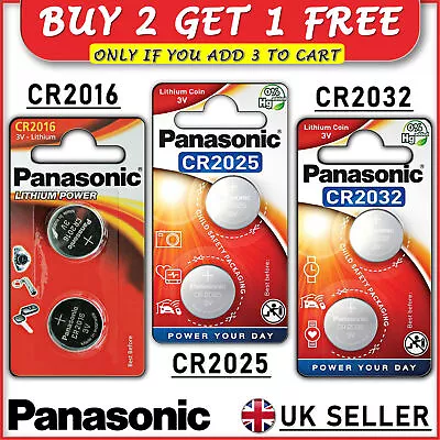 2Pack Panasonic CR 2025 CR 2032 CR 2016 Battery 3V Lithium Coin Cell Batteries🔋 • £3.99