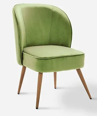 Avery Velvet Accent Chair In Moss Green • £55