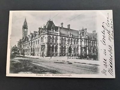 Early Postcard Middlesborough Town Hall Posted Feb 19th 1903. (Undivided Back). • £3.50