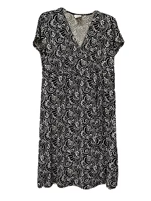 Motherhood Maternity Nursing Black Geometric Print Sleeveless Sheath Dress Sz M • $18.98